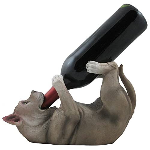 Pit Bull Wine Bottle Holder Statue