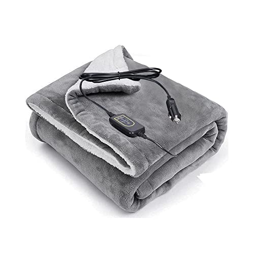 Plaid Heated Car Blanket with Controller