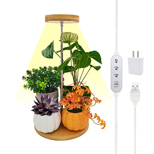 Plant Grow Light for Indoor Plant, Bamboo Mini LED Grow Light Garden
