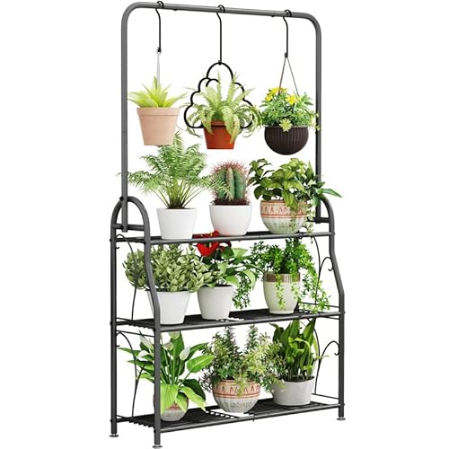 Plant Stand 3 Tier Indoor Outdoor Tall Corner Hanging Plant Shelf