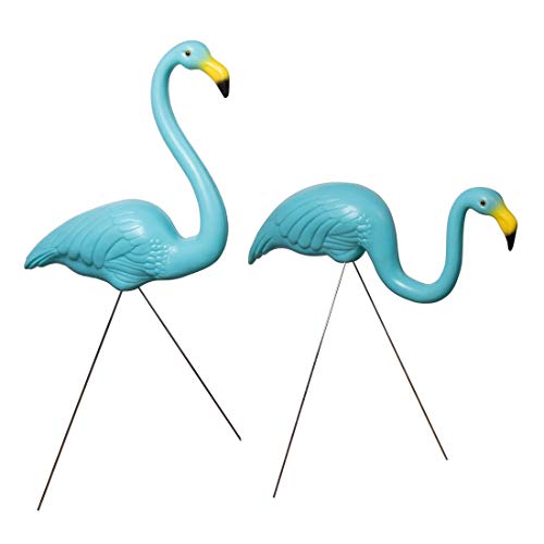 Plastic Flamingos Yard Ornament -Set of 2