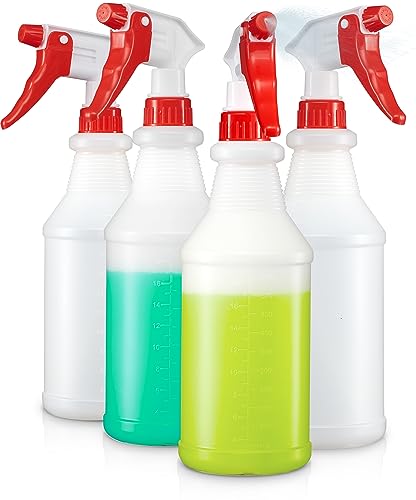 Spray Bottle, 12 Pack, 16oz Empty Clear Plastic Spray Bottles, Adjustable  Head Sprayers for Cleaning Solutions, Planting