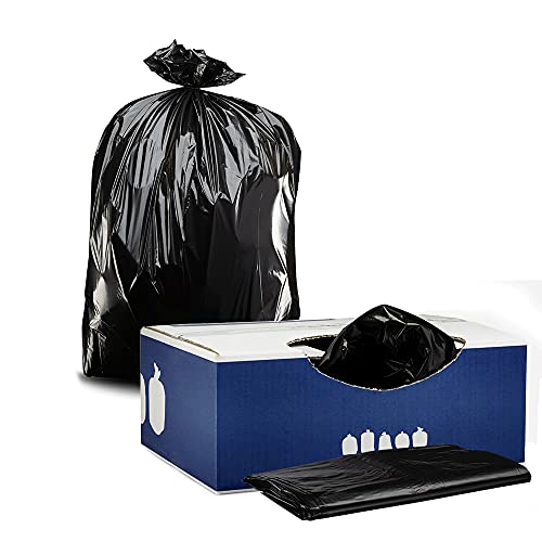 PlasticPlace 33 Gallon Trash Bags │ 1.7 Mil │ Black Garbage Can Liners │ 33" x 39" (100 Case)