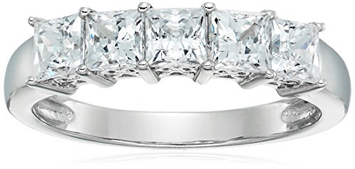 Platinum-Plated Sterling Silver Infinite Elements Cubic Zirconia Ring