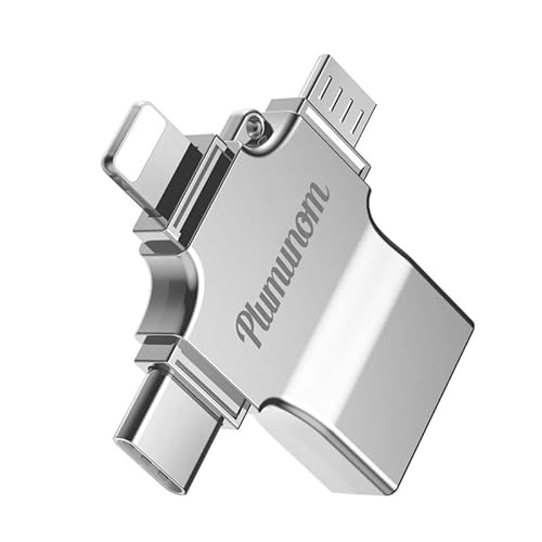 Plumunom 3 in 1 OTG Converter Type C and Micro USB to 3.0 Female Adapter Use for Data Transmission,The USB OTG Adapter is Suitable for Media TV Sticks, Android Phones or Tablets (Silver)