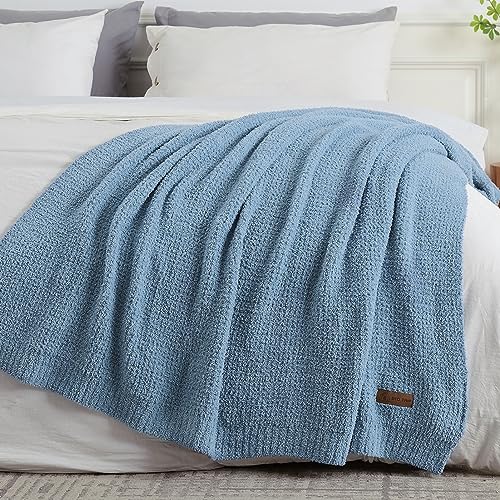 Plush Blue Throw Blanket for Couch