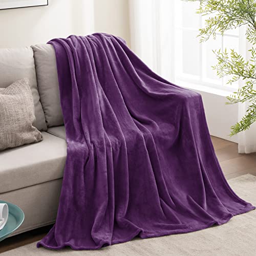 Plush Cozy Fleece Blanket - Purple