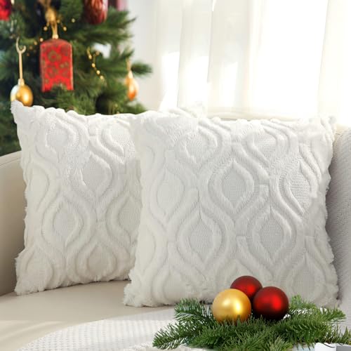 Plush Faux Wool Couch Pillow Covers