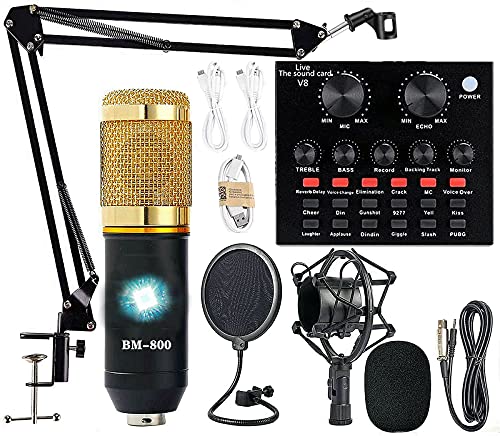 Podcast Equipment Bundle with Voice Changer and Sound Card