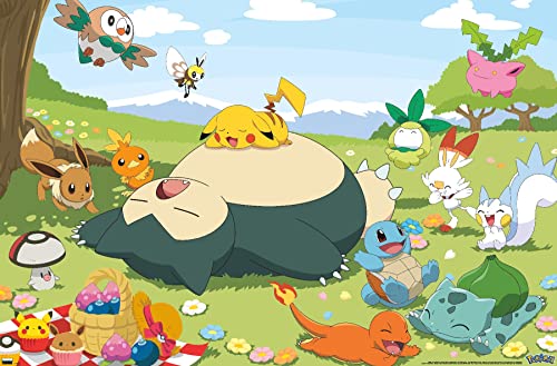 Pokémon Group Picnic Wall Poster