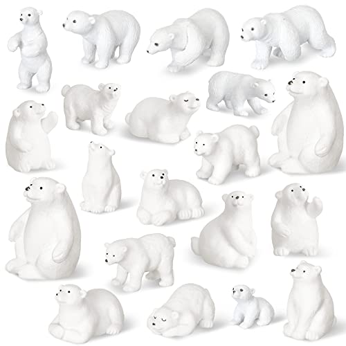 Polar Bear Animal Toy Figurines Set - 20-Piece Assortment