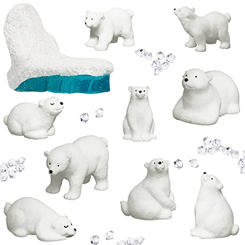 Polar Bear Toy Figurines Set