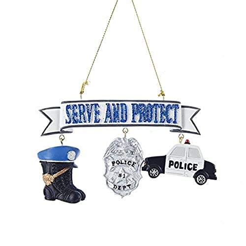 Police Boots Shield Car Christmas Tree Ornament