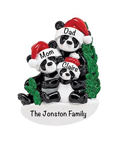 Polyresin Panda Bear Family Ornament