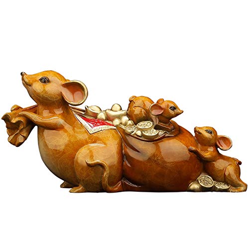 PONNYC Rat Statue Collectible Figurines for Home or Office