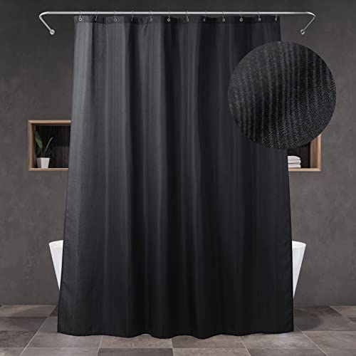 Popkozzi Black Fabric Shower Curtain