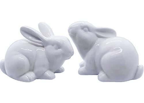 Porcelain Bunny Rabbit Statue Figurine