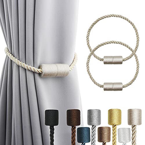 Porlau Magnetic Curtain Tiebacks - Beige