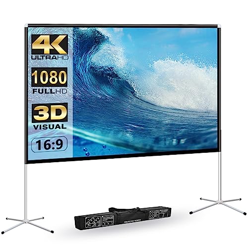 Portable 120-inch HD 4K Movie Projection Screen with Stand