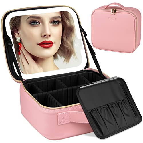 Portable and Waterproof Travel Makeup Train Case with Lighted Mirror
