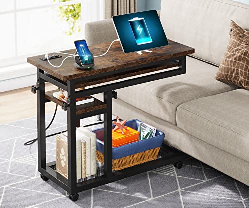 Portable Desk with Power Outlet and Adjustable Height