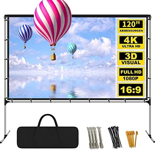 Portable Foldable HD 4K Projector Screen with Stand