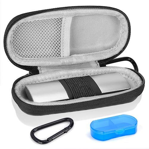 Portable Hard Travel Case for AliveCor Kardia Mobile Heart Monitor Personal EKG/KardiaMobile 6-Lead Rate Monitoring Devices, 2 Times A Day Pill Box and Carabiner Clip Included