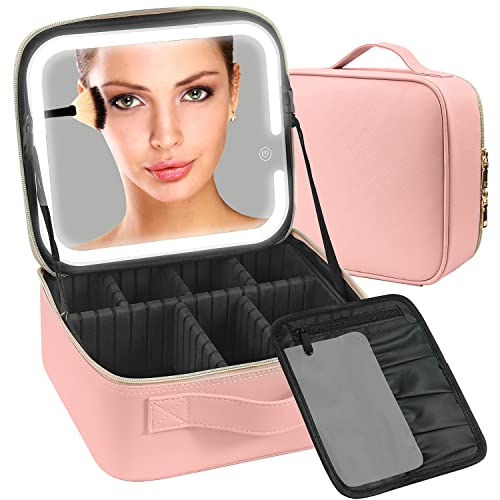 Portable Makeup Case with Light Up Mirror