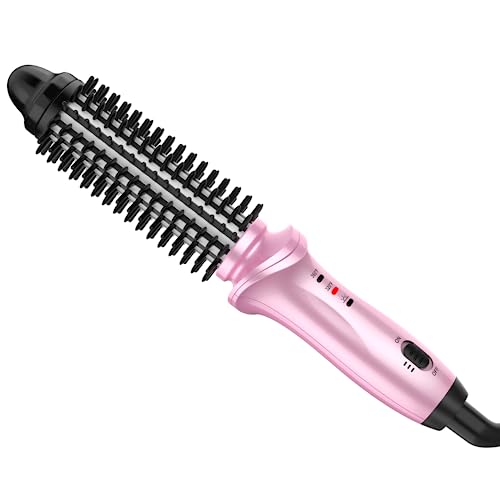 Portable Mini Curling Iron Brush for Smooth Volumized Curls