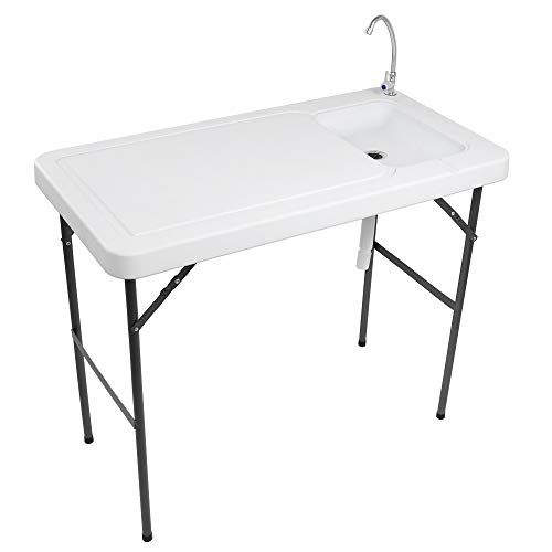 Portable Outdoor Cleaning Table with Sink