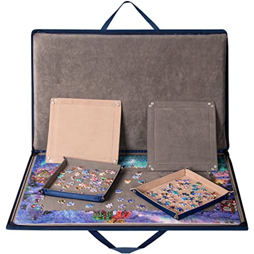 Portable Puzzle Case with Sorting Trays