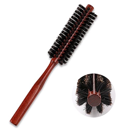 Portable Round Hair Brush with Boar Bristles