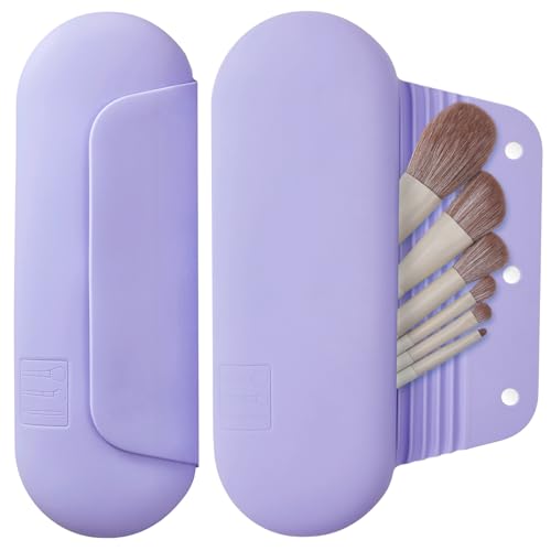 Portable Silicone Makeup Brush Holder Travel Bag
