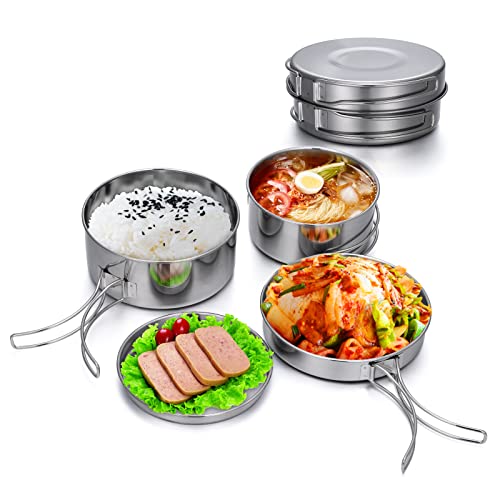 Portable Stainless Steel Camping Cookware Set