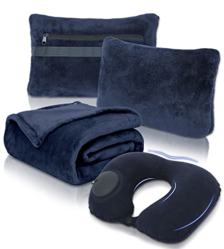 Portable Travel Blanket and Pillow Set