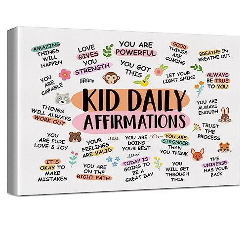 Positive Affirmations Canvas Poster for Kids