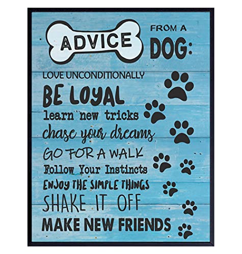positive Dog Quotes Wall Decor 11x14