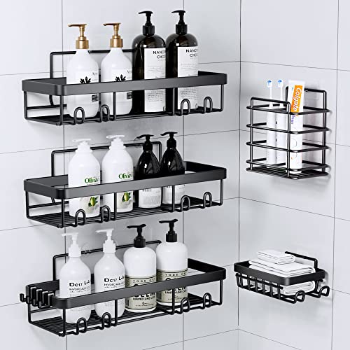 Posyla Shower Caddy with Stainless Steel Wall Rack Baskets