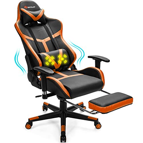 POWERSTONE Gaming Chair - Ergonomic High Back Orange Gamer Chair with Footrest