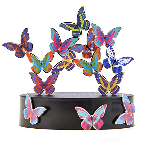 PowerTRC Toy Magnetic Desktop Sculpture (Butterflies) | Mini Magnetic Art Decoration for Desktop | Fun Stress Relief Office Gift