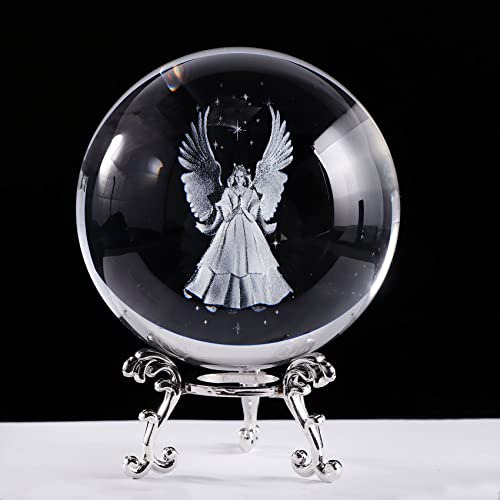 Praying Guardian Angel Figurines Crystal Ball