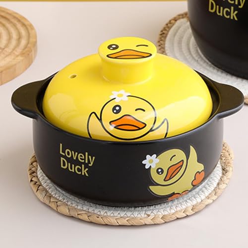 Premium Duck Cartoon Ceramic Casserole Clay Pot with Lid