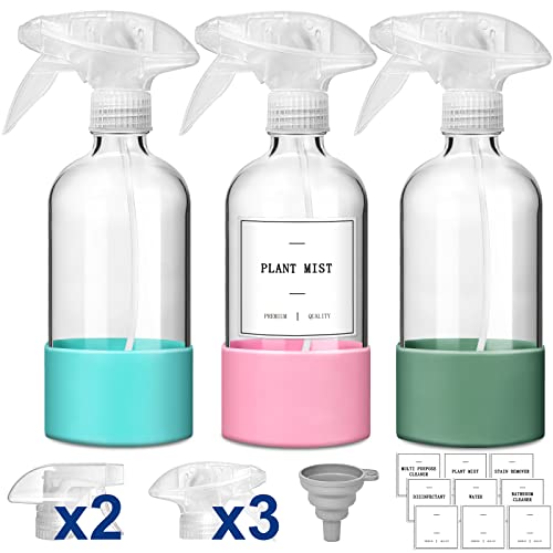 6 Pcs Spray Bottles 17 oz / 500ml Empty Colorful Adjustable Nozzle Spray  Bottles with 1 Funnel Essential Oils Travel Spray Bottles for Cleaning