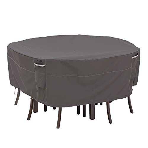 Premium Outdoor Furniture Cover - Classic Accessories Ravenna Waterproof Round Patio Table & Chair Set Cover
