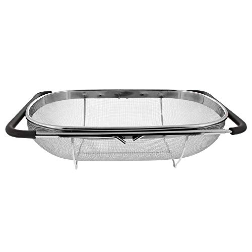 Premium Quality Over the Sink Colander Strainer Basket