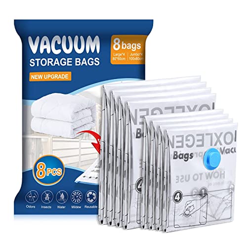 velmade vacuum storage bags jumbo cube 6 pack, space saver bags extra large vacuum  seal bags for comforters blankets clothes