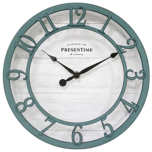 PresenTime & Co 10" Farmhouse Wall Clock