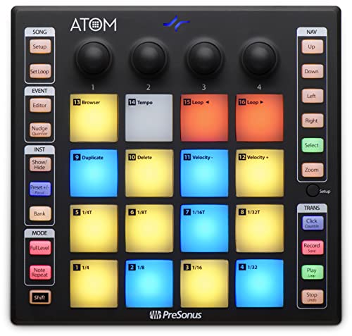 PreSonus ATOM Midi Pad Controller with Studio One Artist and Ableton Live Lite