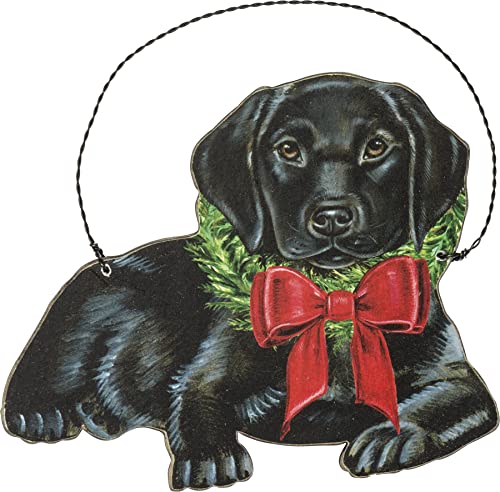 Primitives by Kathy Ornament - Christmas Black Lab