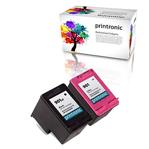 Printronic 2 Pack Remanufactured Ink Cartridge for HP Officejet Printer